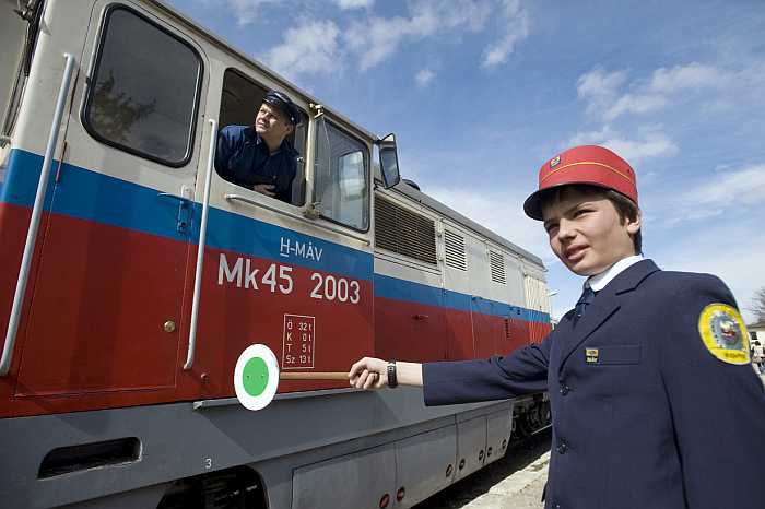 The Children's Railway in Budapest, Hungary.