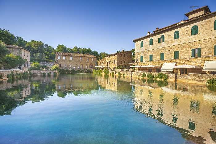 Day trips from Florence to Bagno Vignoni, Italy.