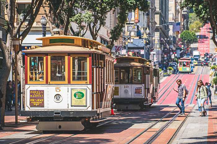 San Francisco cable cars.